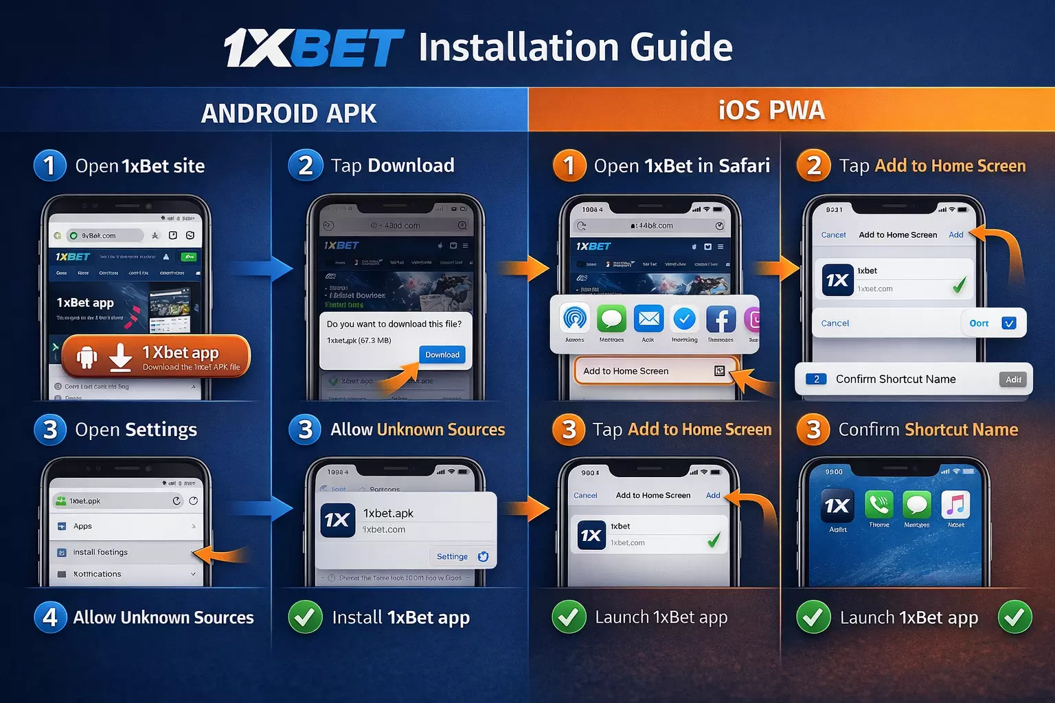 1xBet Android Installation