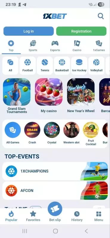 1xBet app preview